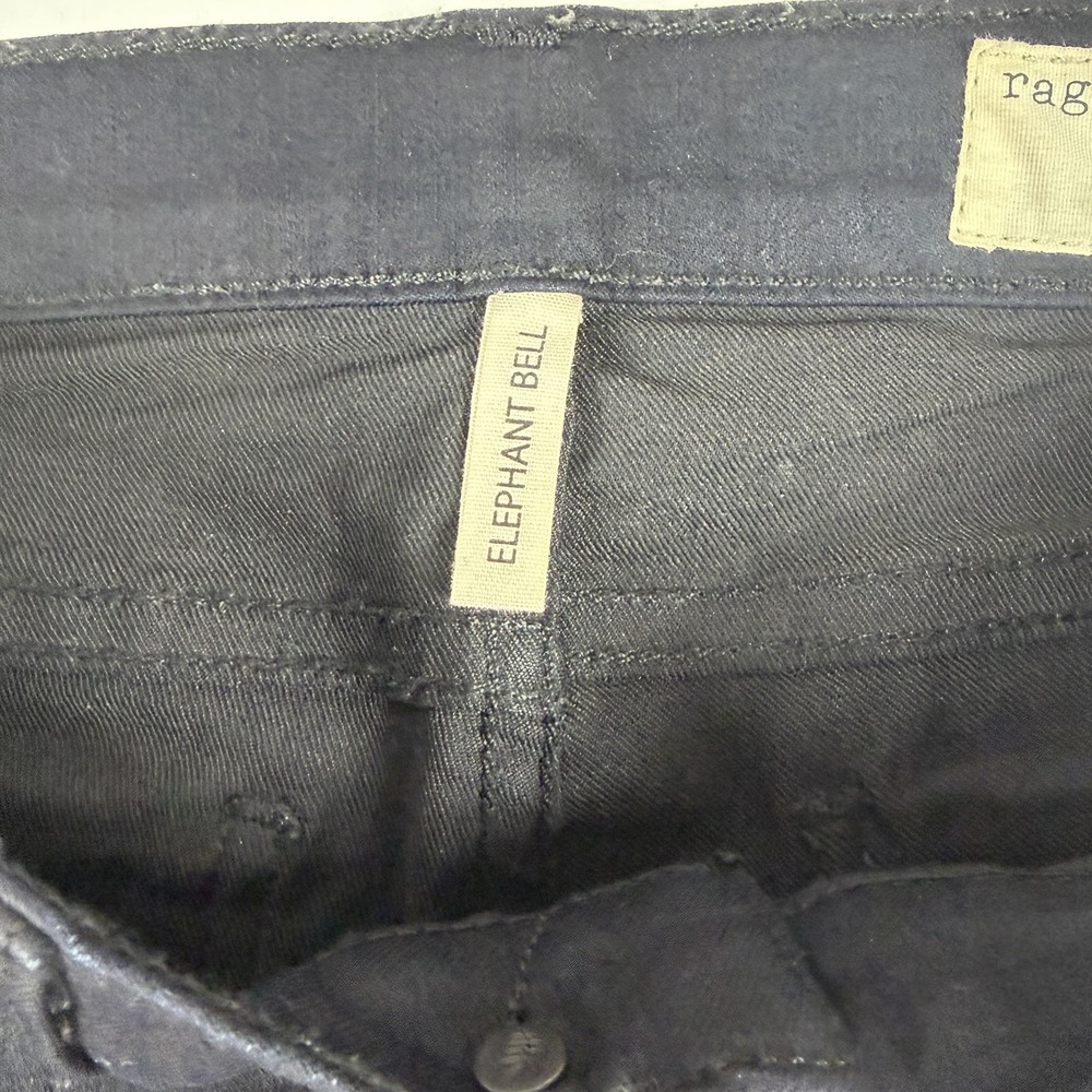 Rag Bone Jeans Womens 25 Black Coated Flare Elephant Bell Mid Rise Stretch 25x30 - Picture 4 of 9